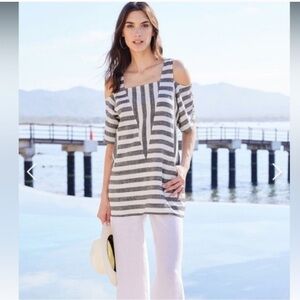 Soft Surroundings‎ Sunset Park Cold Shoulder Tunic Sz XS